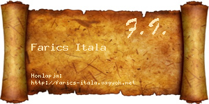 Farics Itala névjegykártya
